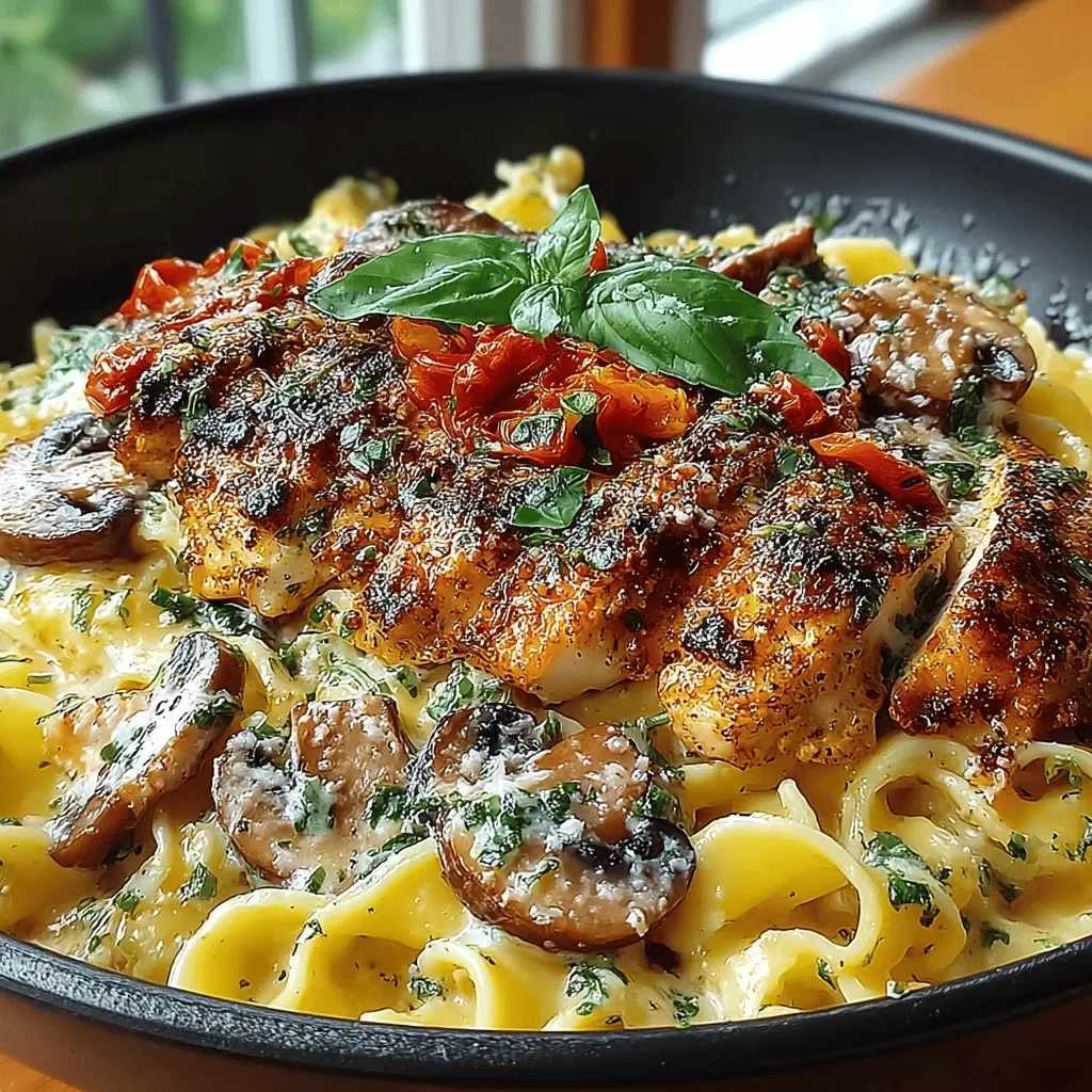Creamy Balsamic Mushroom Chicken Pasta Recipe