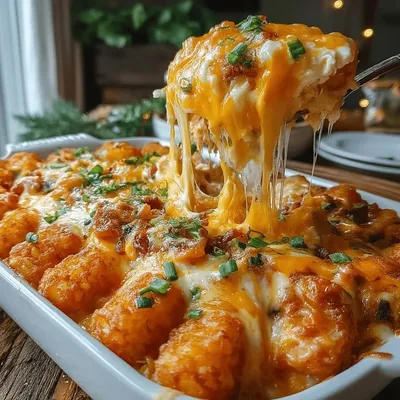 Cheesy Loaded Chicken Tater Tot Casserole