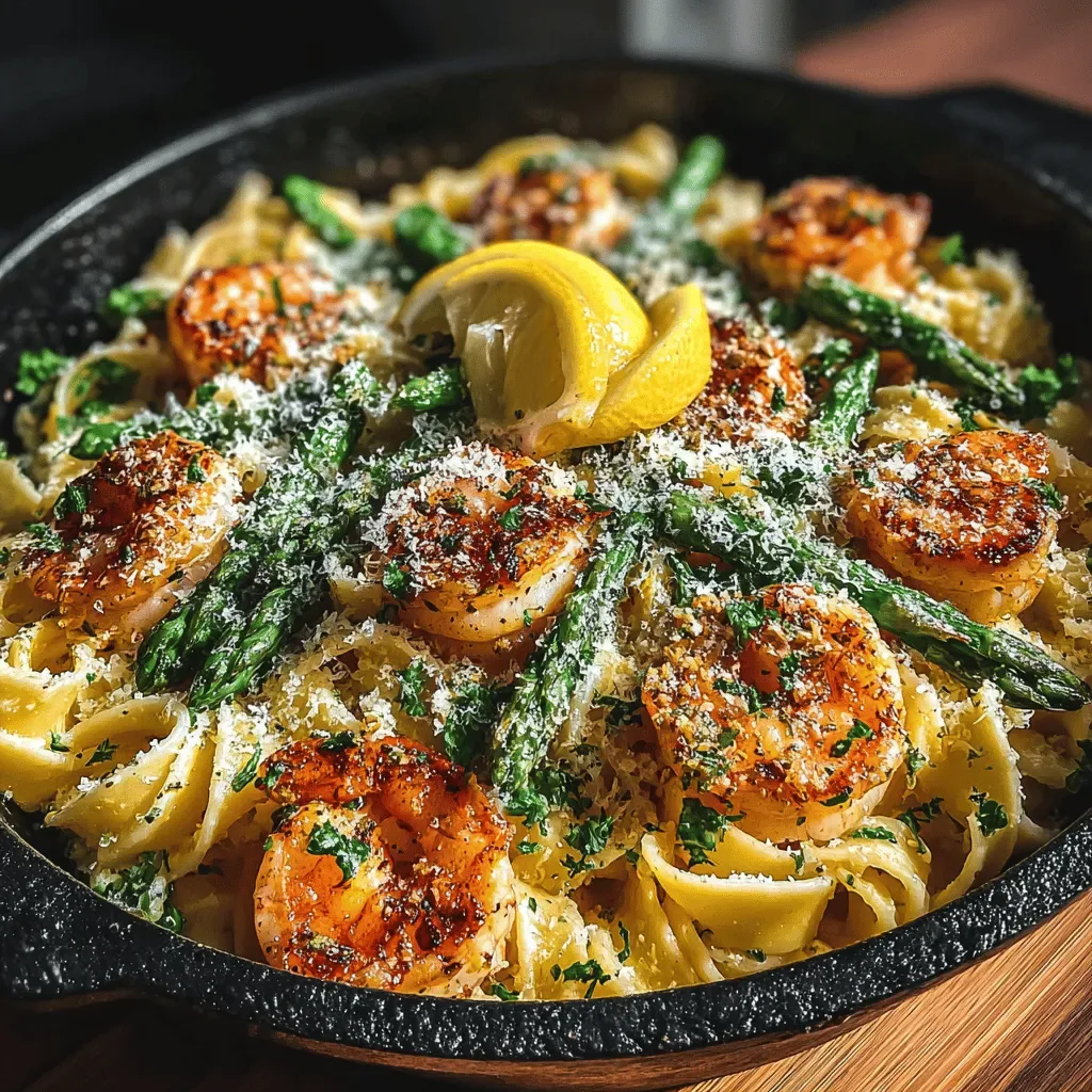 Garlic Butter Shrimp and Asparagus Pasta