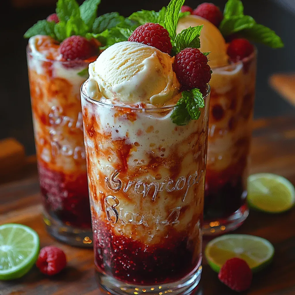 Sparkling Raspberry Mint Floats: A Refreshing Summer Delight